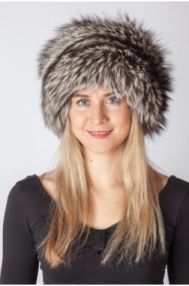 Silver fox fur hat